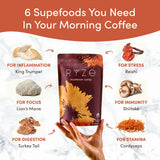 RYZE Mushroom Coffee — Organic Instant Coffee with Cordyceps & Reishi, 30 Servings