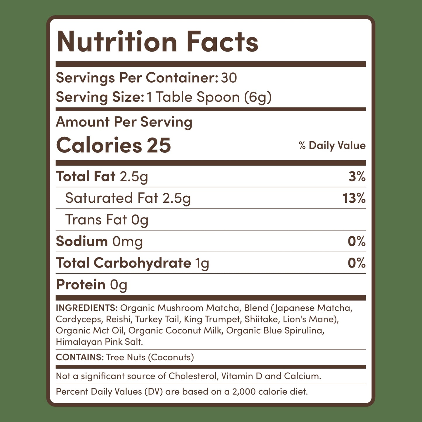 RYZE Mushroom Matcha — Organic Instant Matcha Latte with Lion's Mane & King Trumpet, 30 Servings